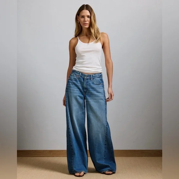 AE77 Premium Super Wide Side Stripe Jean - Picture 2 of 14